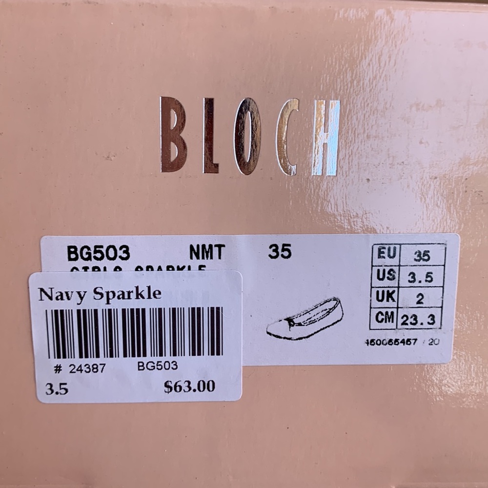 Bloch Navy sparkle ballet dress shoes size 3.5 - Picture 11 of 12